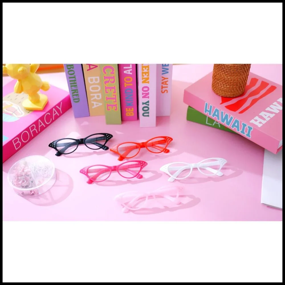 Cat Eye Rhinestone Glasses Retro 50s 60s Polycarbonate Material
